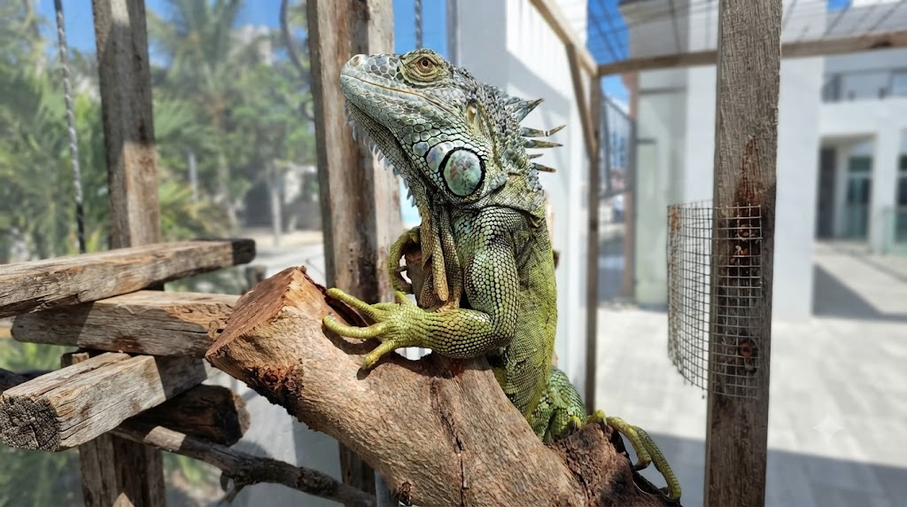 Iguana en el santuario Nacho el Iguano
